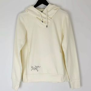 Arcteryx Pocket Hoody Women’s Size Large Sweatshirt Pullover Ivory NEW